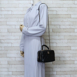 Chanel Bag Zipper W Shoulder Black Chain Matelasse Lambskin
